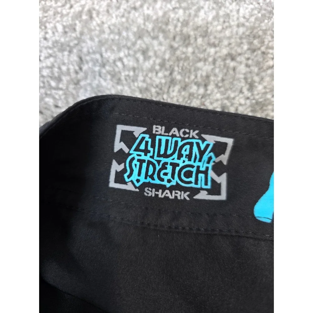 Maui and Sons Mens Board Shorts Black Turquoise Color Block Swim Trunks Size 38